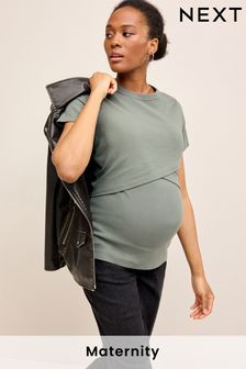 Khaki Green Maternity Nursing T-Shirt (U60357) | $39