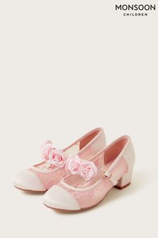 Monsoon Pink Blossom Corsage Princess Lace Heels (U60452) | €17.50 - €21