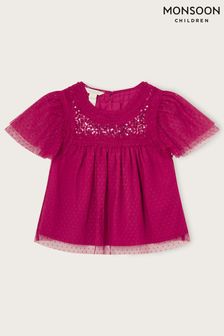 Monsoon Pink Party Sequin Embellished Top (U60453) | €12 - €15