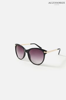 Accessorize Black Rubee Flat Top Sunglasses (U60687) | KRW24,600