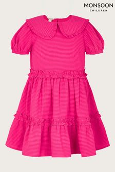 Monsoon Pink Collar Ruffle Detail Dress (U60693) | $72 - $83