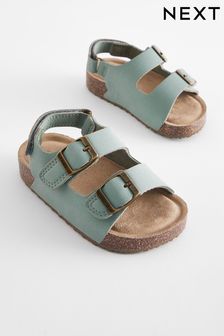 Mint Green Standard Fit (F) Double Buckle Cushioned Footbed Sandals (U60699) | €20 - €24