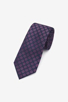 Blue Navy/Pink Circle Regular Pattern Tie (U60718) | $21