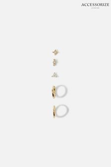 Accessorize Gold Plated Curated Stud & Hoop Earring Set (U60779) | 20 €