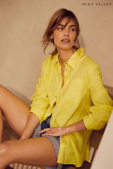Mint Velvet Yellow Linen Long Sleeve Shirt (U60930) | €84