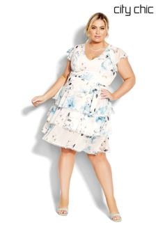 City Chic White Floral Orchid Dress (U60971) | €35