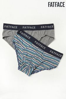 Fat Face Grey Conwy Stripe Briefs 2 Pack (U61007) | 12 €