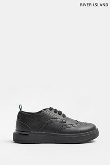 River Island Boys Brogue Wedge Hybrid Plim Black Shoes (U61090) | 29 €