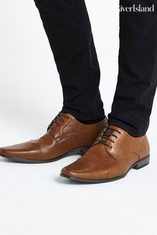 River Island Formal Point Derby Brown Shoes (U61255) | €38