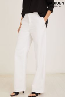 Baukjen Margot Jeans aus Biomaterial mit weitem Beinschnitt, Weiß (U61305) | CHF 153
