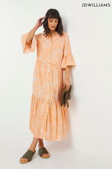 Oranžové košeľové šaty s potlačou Jd Williams (U61394) | €28