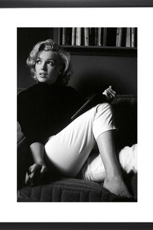 Brookpace Lascelles Black Black And White 'Marilyn Monroe Book' Photographic Print In Glass Black Frame (U61929) | €235