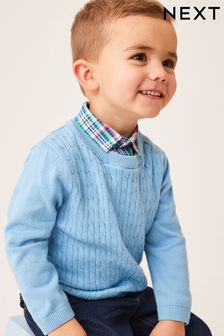 Kitasto pleten pulover z všito srajco (3 mesecev–7 let) (U62282) | €14 - €16