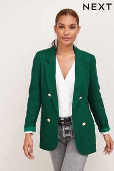 Green Bouclé Blazer Jacket (U62337) | 23 BD