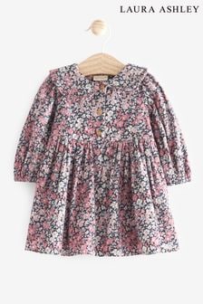 Laura Ashley Charcoal Newborn Cord Shirt Dress (U62654) | €12