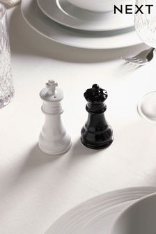 Set of 2 Monochrome Chess Salt and Pepper Shakers (U63114) | TRY 261