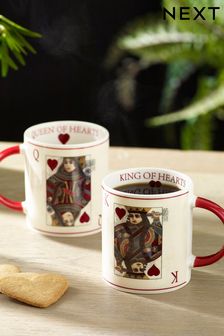 Set of 2 Natural King And Queen Playing Card Mugs (U63115) | $18