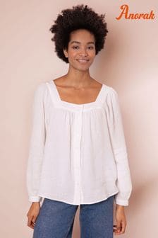 Белая блузка с квадратным вырезом Anorak (U63176) | €24