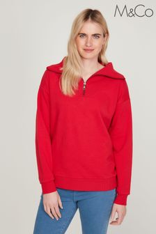 M&Co Red Half Zip Sweatshirt (U63411) | 12 €