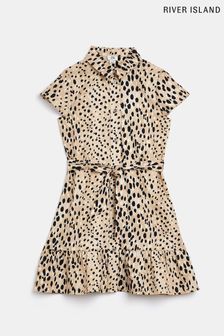 River Island Robe chemise d'été léopard marron (U63661) | €31