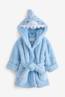 Azul - Bata de polar suave con motivo de cara de tiburón (U63755) | 23 € - 29 €