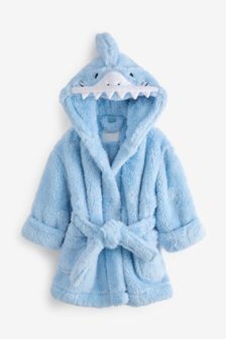 Blue Soft Touch Fleece Shark Dressing Gown (U63755) | AED85 - AED103