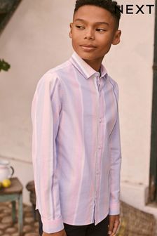 Pink and Blue Vertical Stripe Long Sleeve Shirt (3mths-16yrs) (U64130) | €9 - €13