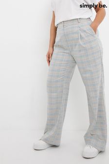 Simply Be Grey Check Check Wide Leg Trousers (U64369) | ₪ 149