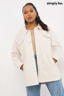 Simply Be Cream Relaxed Utility Jacket (U64377) | ₪ 224