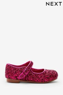 Hot Pink Glitter Standard Fit (F) Mary Jane Shoes (U64403) | €16 - €18