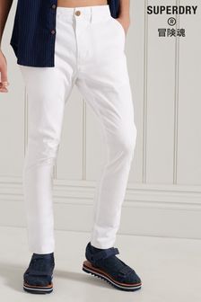 Superdry White Organic Cotton Core Slim Chino Trousers (U64771) | ₪ 233