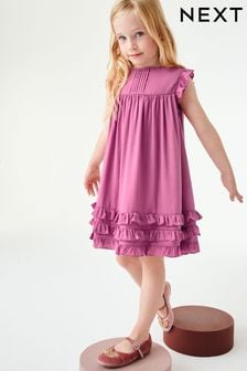 Rose Pink Ruffle Satin Dress (3mths-16yrs) (U64845) | $44 - $55