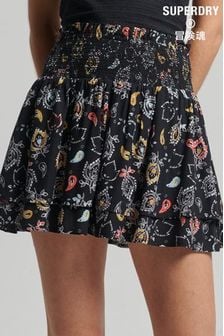 Superdry Navy Vintage Ruffle Smocked Skirt (U64857) | $83
