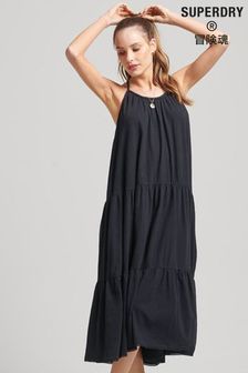 فستان متوسط الطول جيرسيه أسود Vintage من Superdry (U64870) | 18 ر.ع