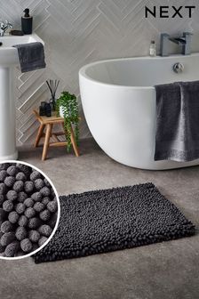 Charcoal Grey Super Plush Bobble Bath Bath Mat (U65065) | €24