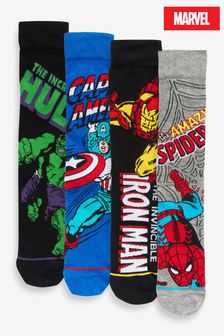 Marvel Pattern 4 Pack License Socks (U65479) | €18