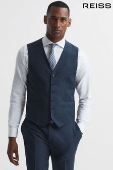 Reiss Navy Ease Sharkskin Waistcoat (U65526) | €146