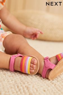 Pastel Rainbow Baby Ankle Strap Sandals (0-18mths) (U65682) | €5.50