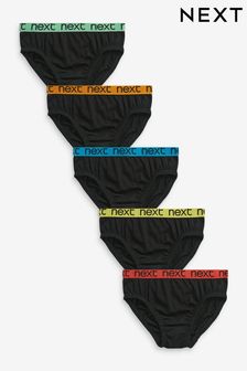 Black Jacquard Waistband Briefs 5 Pack (1.5-16yrs) (U65855) | €15 - €21.50