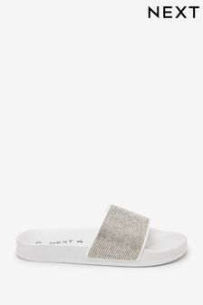 White Sparkle Jewel Sliders (U65983) | $22 - $28