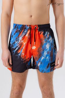 Hype. Mens Bohemian Black Dye Scribble Patch Swim Shorts (U66044) | €32