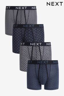 Blue Dark Geometric A-Front Boxers 4 Pack (U66103) | $37