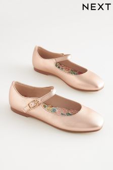 Rose Gold Metallic Square Toe Mary Jane Shoes (U66120) | ₪ 93 - ₪ 120