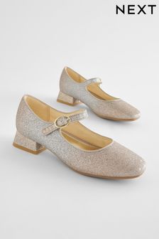Silber/Gold, Farbverlauf mit Glitzer - Festliche Schuhe mit sich verbreiterndem Absatz (U66123) | 24 € - 31 €