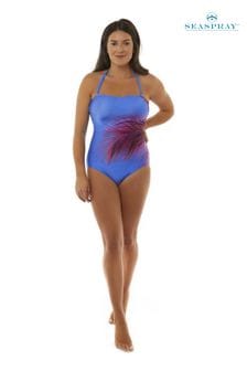 Seaspray Pink Florence Palm Bandeau Tummy Control Swimsuit (U66208) | €102