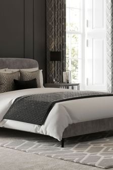Plush Chenille Light Grey Matson Upholstered Bed Frame (U66394) | €460 - €580