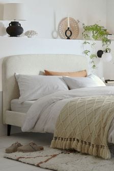 Casual Bouclé Oyster Natural Matson Upholstered Bed Frame (U66404) | €430 - €550