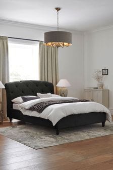 Wool Blend Charcoal Grey Hartford Collection Luxe Upholstered Bed Frame (U66408) | €400 - €520