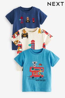  (U66677) | HK$148 - HK$183 藍色倫敦動物園 - 短袖人物T恤3件裝 (3個月至7歲)