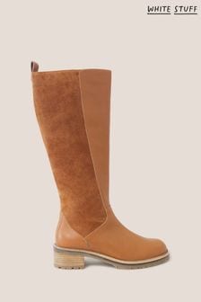 White Stuff Natural Serena Leather Knee High Boots (U66878) | 214 €